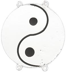 Royal Boheme - Silver Yin Yang Metal Connector, 45 x 45mm, 1pc