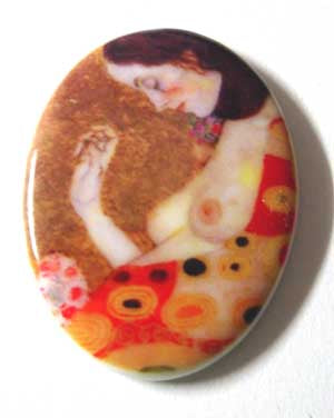 Art Nouveau Lady Porcelain Cameo Cab, 40 x 30mm, 1pc,
