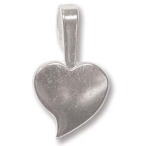 Silver Plate Bail Heart Shape, large 23 x 13mm, 25 pcs