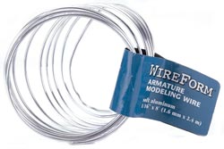 Wire Form Armature Modeling Wire, 1/16" Diameter X 8' Coiled Soft Aluminum