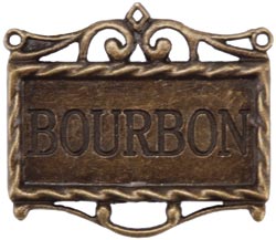 Madame Delphine's Bourbon-Oxidized Brass Pendant, 45 x 40mm, 1/Pkg