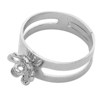 Ring Shank, Platinum Color,with 6 loops, 5pcs