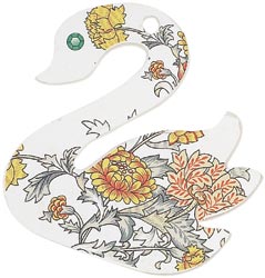 Blue Moon Bella Artiste Plastic Pendant, Swan 1/Pkg, 50x45mm