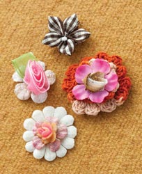Vintage Groove Design Combo, Woven Flowers 4/Pkg