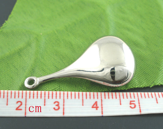 Antique Silver, Acrylic CCB, Teardrop Charms Pendants 32x17mm, 40pcs