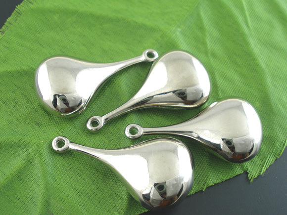 Antique Silver, Acrylic CCB, Teardrop Charms Pendants 32x17mm, 40pcs