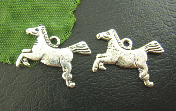 Antique Silver Horse Charm, 13 x 20mm, 5 pcs