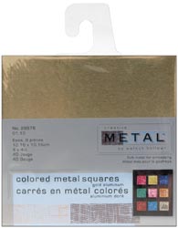 Metal Squares 40 Gauge 4"X4", Gold 8/Pkg