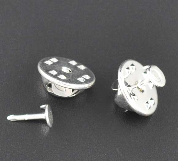 Silver Plated, Tie Tac Pad & Tie Squeeze Clutch, 11.5x6mm 4x1.2mm, 100 sets