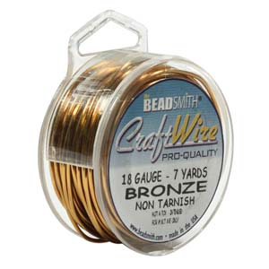 Beadsmith Craft Wire 18ga, Silver Plated Bronze, round, 7 yards