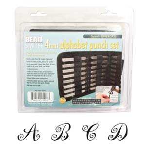 Letter Punch Set, 4mm, Spiral, upper case 27pcs with case