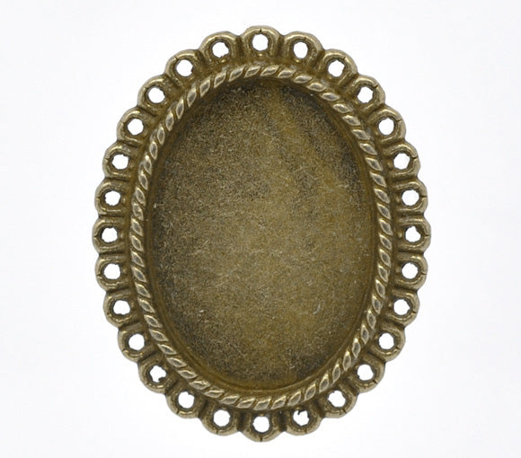 Antique Bronze Frame Settings 34x28mm, 10 pcs