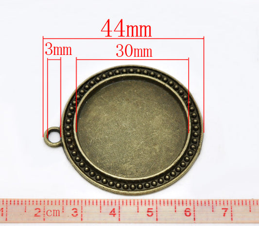 Antique Bronze Frame Settings 44x39mm, 10 pcs
