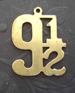 Solid Brass, Vintage 9 1/2 Charms - 30mm x 20mm 1pc
