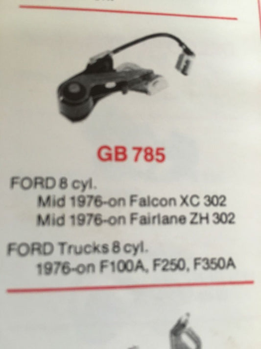 Contact Sets - Points, GB785, Ford, Falcon, Fairlane - Vintage Parts