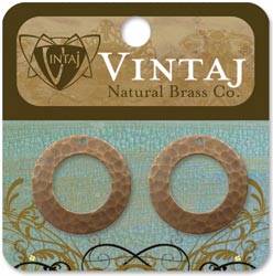 Vintaj Metal Accents 2/pkg, Hammered Ring 22mm