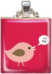 Scrabble Tile Pendant - Tweet Bird - Jesse James