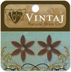 Vintaj Metal Accent, 6 Petal Cut Out 19mm, 2/Pkg
