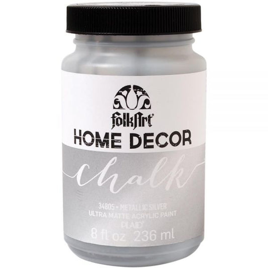 Chalk Paint Metallic Silver, 8 oz  - Folk Art