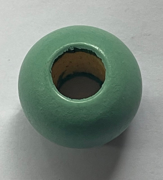 Wooden Beads Round, 25mm, light Teal, 20pcs, Hinoki Wood