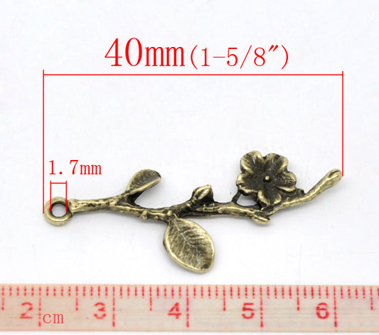Antique Bronze Chick Charm Pendants 20x17mm, 50pcs