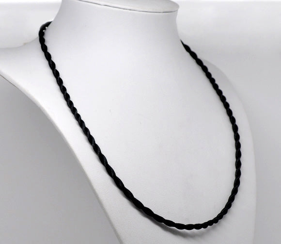 Terylene twisted Cord Necklace, Black, 65cm, 20pcs