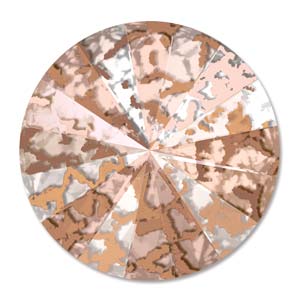 Swarovski Rivoli Crystal Rose Patina Foiled, 14mm 4pcs
