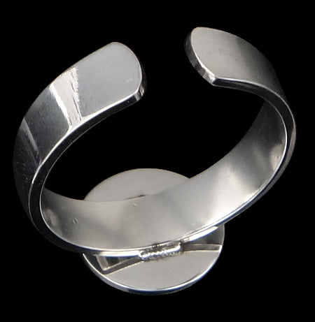 Ring Cuff Shank, Stainless Steel with 12mm plate for glueing, 10pc
