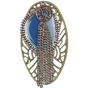 Stacked Up Metal Accent Teal enamel chain design, 1.3 x 7 x 9.5 cm, 1pc