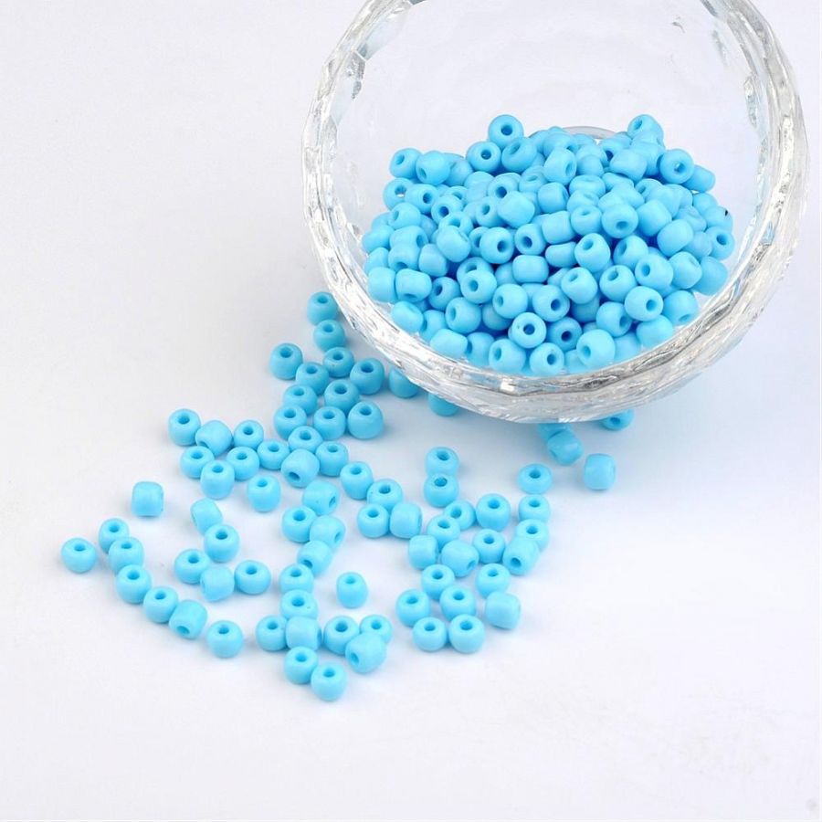 Seed Beads, Light Blue size 6/0 (3.6mm), 50 grams approx 465pcs