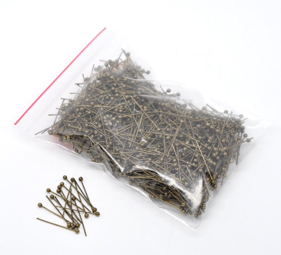 Ball Head Pins, Antique Bronze, 45mm x .7mm, approx 300pcs