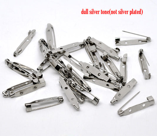 Antique Silver, Brooch No Roller 32 x 5mm, 100pcs