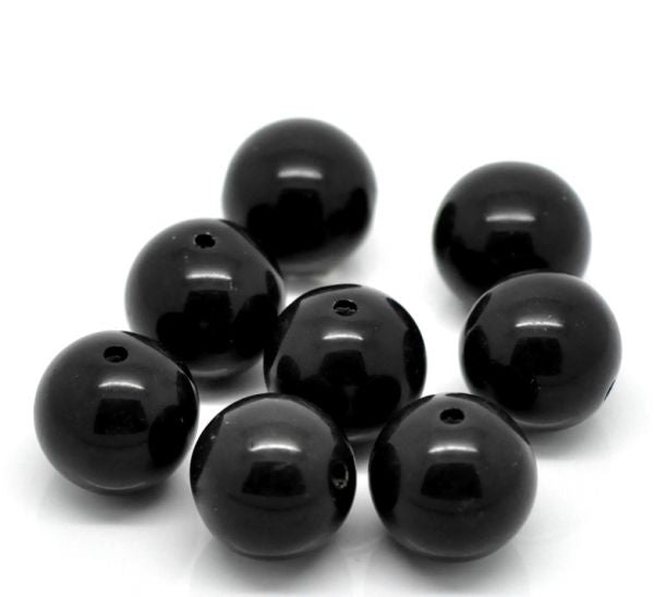 Acrylic Round Beads, Black, 4mm, 2,000pcs