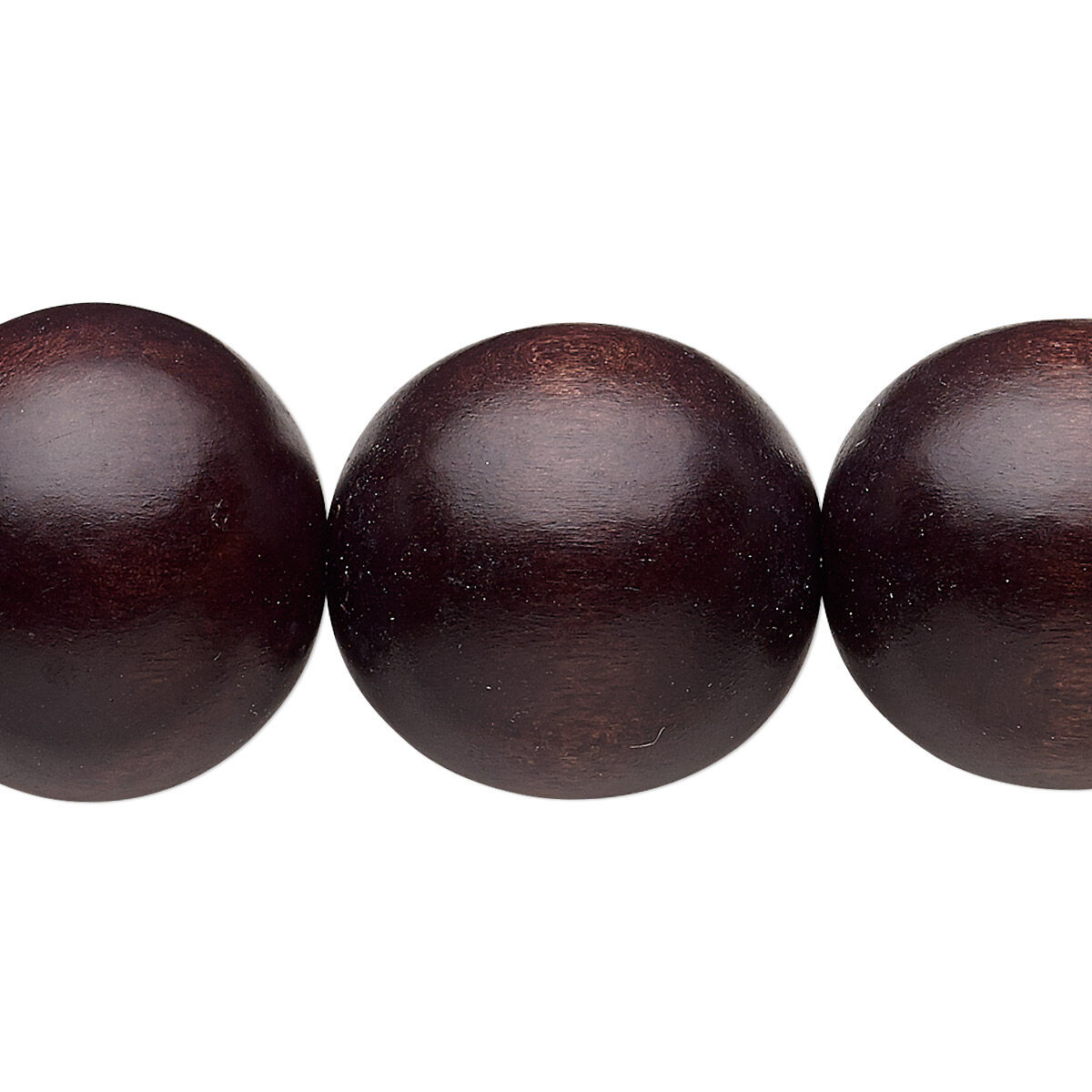 Wooden Beads Round, 20mm, Choc Brown, 16 inch strand