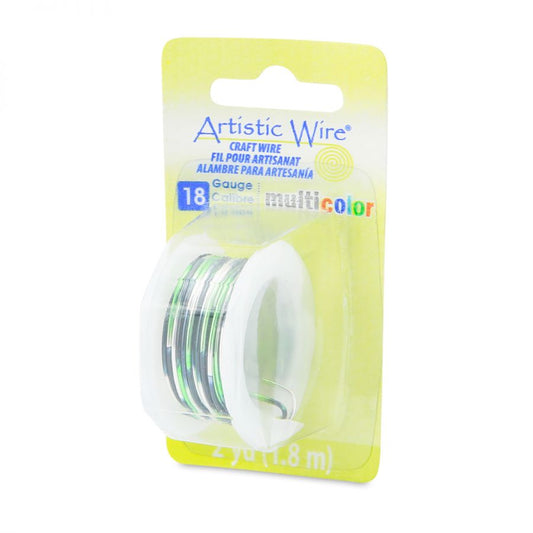 Artistic Wire 18 Gauge Multi Colour - Silver, Green, Black, 2 yards