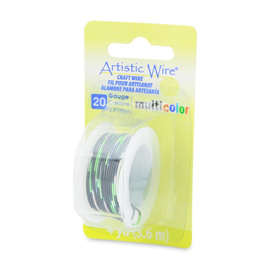 Artistic Wire 20 Gauge Multi Colour - Silver, Green, Black, 4 yards