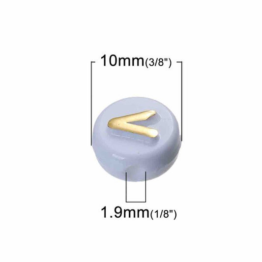 Acrylic Spacer Beads Round, Alphabet, 10mm Random Mix, 200pcs