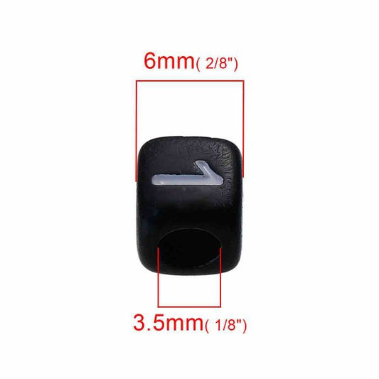 Acrylic Spacer Beads Square, Numbers, 6mm Random Mix, 300pcs - Style 1