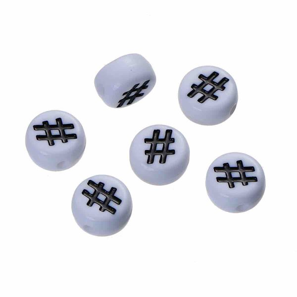 Acrylic Spacer Beads Round, #, 7mm, 300pcs