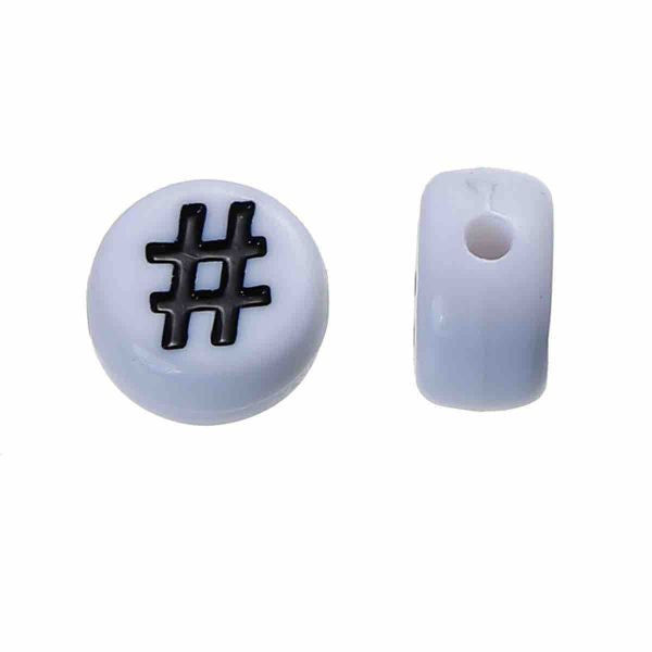 Acrylic Spacer Beads Round, #, 7mm, 300pcs