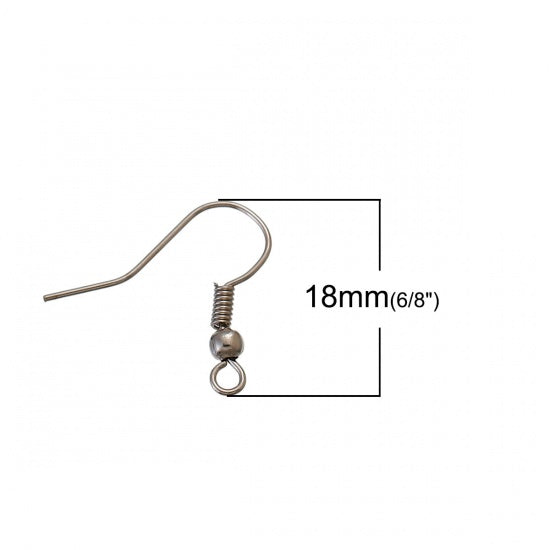 Ear Wire Hooks Mixed Finishes, 19 x 18mm, 21 ga, 250pcs