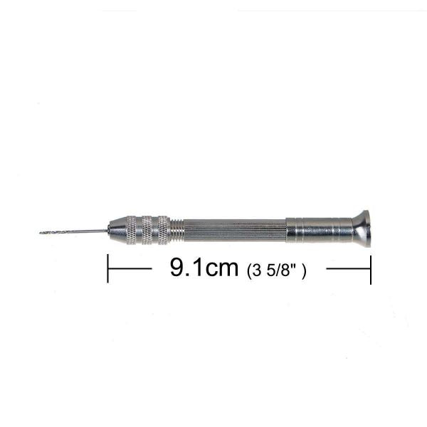 Resin Jewellery Tools Hand Drill With Bit 91mm x14mm(3 5/8" x 4/8") 34mm x1mm, 1 Set