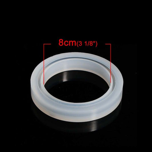Resin Jewellery Mold Bracelet White 80mm(3 1/8") Dia., 1 Piece