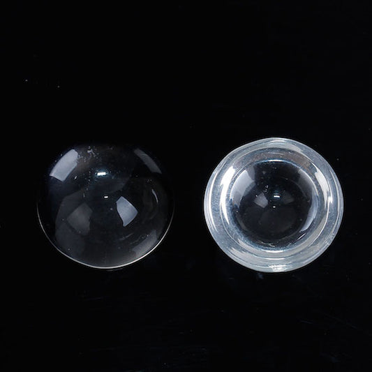 Cabochon, glass, clear, 18mm round high dome. 30pcs