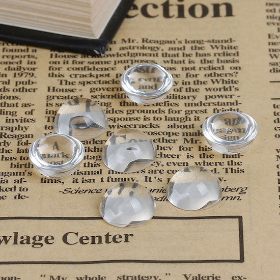 Cabochon, glass, clear, 18mm round high dome. 30pcs