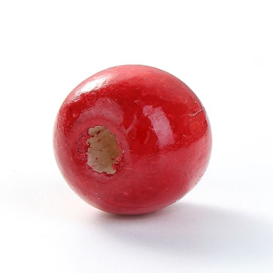 Wooden Beads Round, 14mm, Red, 200pcs