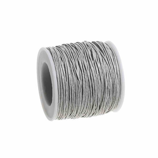 Waxed Cotton Cord, Grey 1mm, approx 100 yards