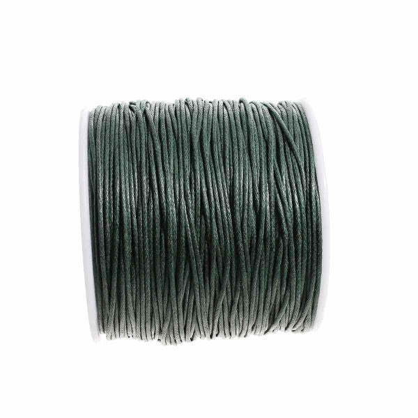 Waxed Cotton Cord, Dark Green 1mm, approx 100 yards
