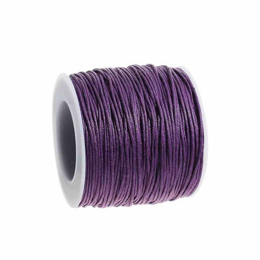Waxed Cotton Cord, Purple 1mm, approx 100 yards