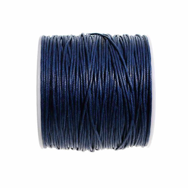 Waxed Cotton Cord, Dark blue, 1mm, approx 100 yards